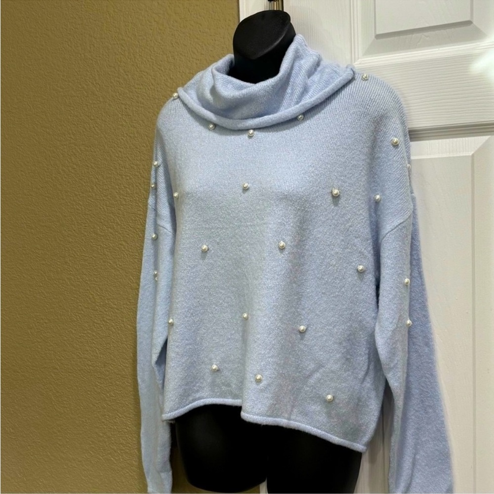 Bongo Women Sweaters Cowl & Turtlenecks long sleeves pearl beaded size M